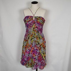 BCBGMAXAZRIA Silk Halter Dress